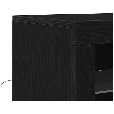 Mobile laterale 2 pcs Rovere nero 41 x 37 x 67 cm - Foto 9