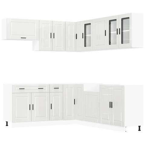 Set Mobili da Cucina 11 pz Porto Bianchi Lucido in Truciolato - Foto 1