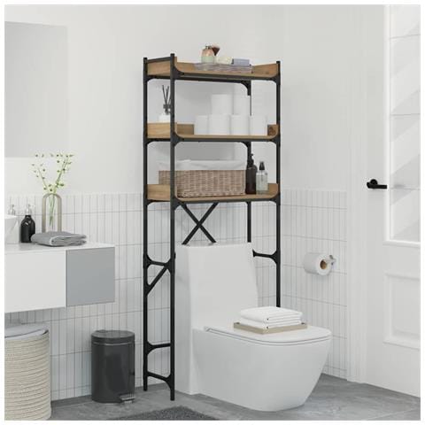 Mensola per lavatrice 67 x 25 x 163 cm Legno multistrato - Foto 2