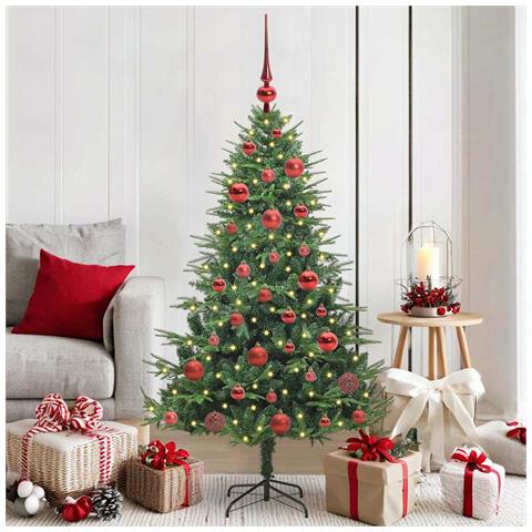 Albero di Natale artificiale preilluminato con set di palline - Foto 2