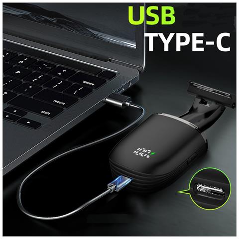 Rasoio Elettrico 3-in-1 Per Uomo - Kit Di Grooming Ricaricabile Usb Type-c Impermeabile - Foto 5