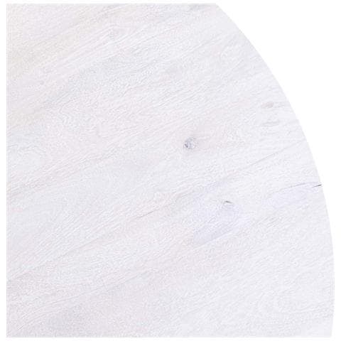 Tavolo Da Pranzo Rotondo In Legno Di Mango Finitura Bianca D120x77 - Foto 8