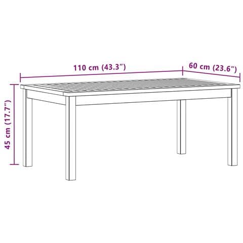 Tavolino da salotto Acacia chiaro 110 x 60 x 45 cm - Foto 7