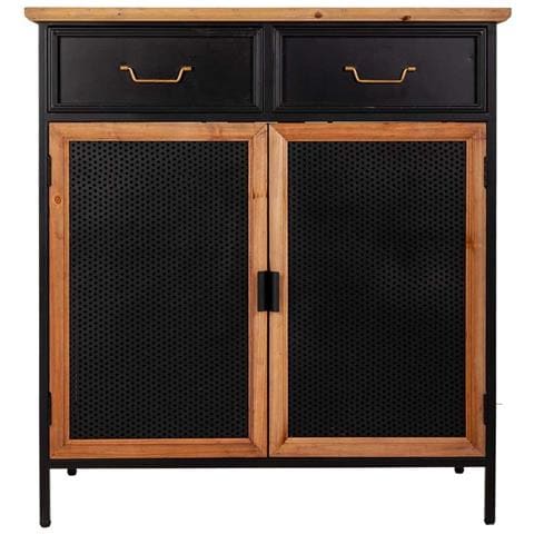 Mobile Da Ingresso In Legno E Metallo Nero 80x34x90h - Foto 2