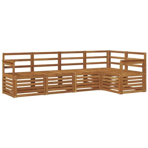 Set divani 5 pcs Naturale Legno di Acacia Massello - Foto 1