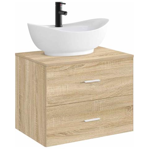 Lavabo da bagno Nero Opaco 59 x 35 x 21 cm Metallo - Foto 2