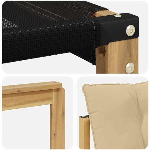 Set di divani da esterno con cuscino 6 pcs Bianco e Beige - Foto 9