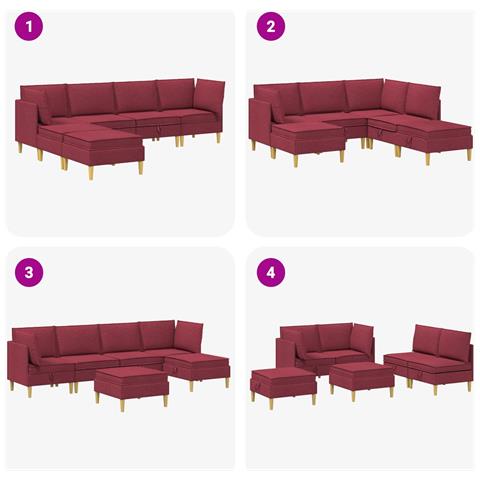 Set di divani modulari con spazio di archiviazione 6 pcs - Foto 9