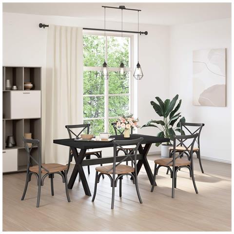 Tavolo da pranzo NOAIN 160 cm Legno Massello di Pino Nero - Foto 2