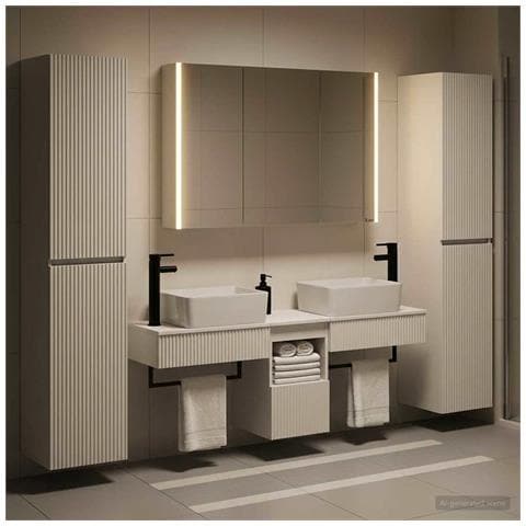 Set di mobili per il bagno 6 pcs Bianco - Foto 2