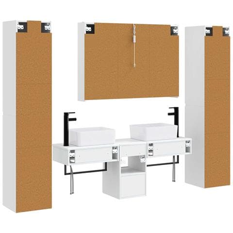 Set di mobili per il bagno 6 pcs Bianco - Foto 9