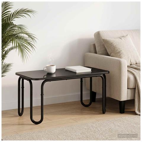 Tavolino da salotto Nero 79,5 x 40 x 36 cm Legno ingegnerizzato - Foto 2