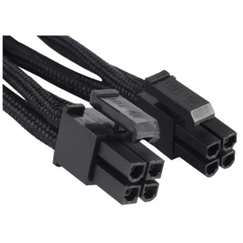 Cavo Modulare EPS-8pin to EPS / ATX-4+4pin 550mm Individualmente guainato, Colore nero - Foto 2