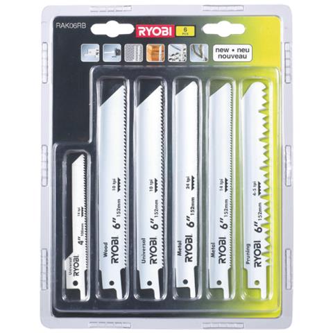 Confezione Da 6 Lame Universali Per Sega Universale Oneplus Ryobi Oneplus Per Legno E Metallo 100/152 Mm Rak06rb - Foto 4