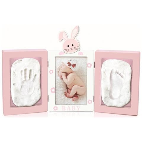 Portafoto Con Doppia Impronta Rosa Babympronta - Foto 1