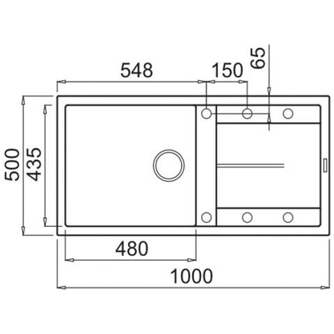 Lavello Unico 480 Granitek 100x50 cm 1 vasca con gocciolatoio Colore Grigio Cemento 48 - Foto 2