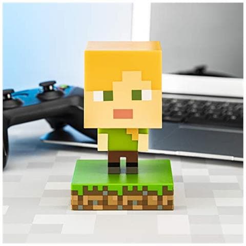 Minecraft Alex Icon Light BDPMini Lampada da Notte Divertente PixelatedSuper Bright Collezionabile, Multicolore - Foto 4