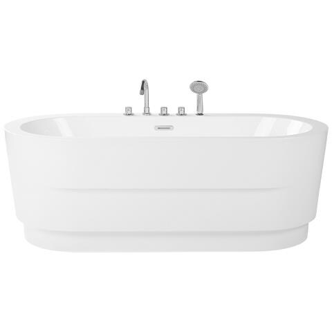 Vasca Da Bagno Freestanding Ovale Con Miscelatore Bianca 170 Cm Empresa - Foto 15