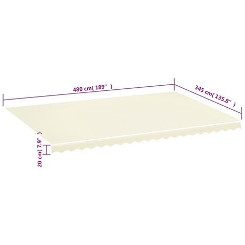Tessuto Di Ricambio Per Tenda Da Sole Crema 5x3,5 M - Foto 5
