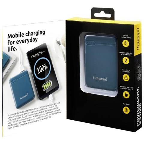 Powerbank Xs5000 - Powerbank - 5000 Mah - 2,1 A - 2 Ausgabeanschlussstellen (usb, Usb-c) - Auf Kabel: Usb-c - Petrol (7313527 Pertol)  - Foto 2