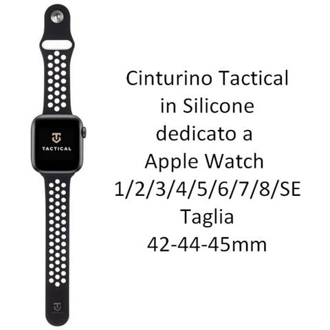 Cinturino 164 Originale Silicone Per Apple Watch 1-2-3-4-5-6-7-8-se 42 44 45mm Black White - Foto 2