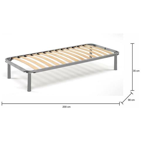Rete Letto Singolo Amammata, Rete Ortopedica In Multistrato Di Betulla A 13 Doghe, 100% Made In Italy, Cm 90x200h 34 - Foto 2