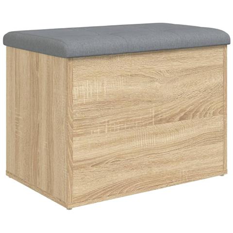 Panca Portaoggetti Rovere Sonoma 62x42x45 cm Legno Multistrato - Foto 2