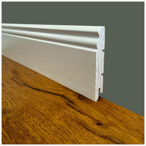 Battiscopa Premium In Legno Massello Mod.ducale 91x15 Laccato Bianco Liscio (prezzo Al Metro) - Foto 1