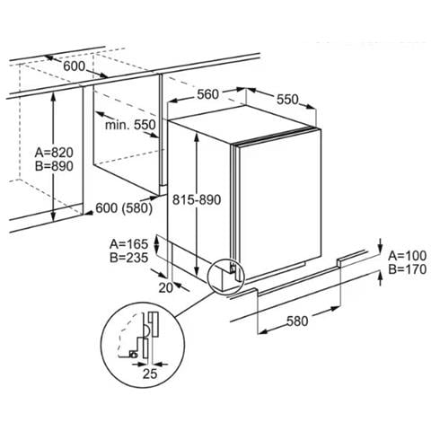 Frigorifero Monoporta LXB2AE82S da Incasso Classe E Capacità Netta 127 Litri - Foto 4