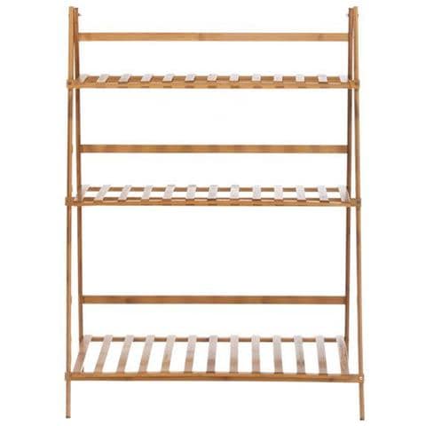 Fioriera Bambu Scaffale Espositore Pieghevole 3 Livelli Per Piante 70x40x97 Cm - Foto 5