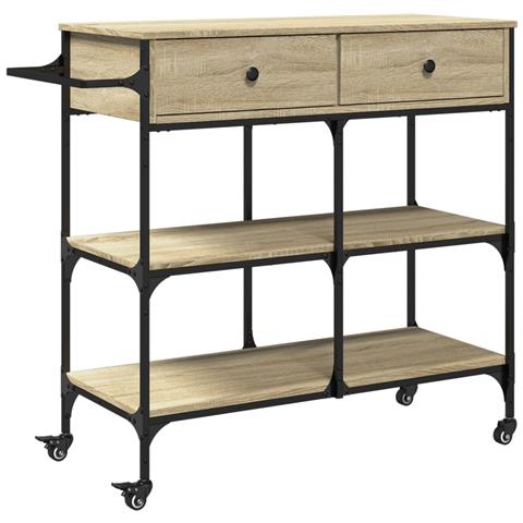 Carrello Da Cucina Rovere Sonoma 105x42x95 Cm Legno Multistrato - Foto 2