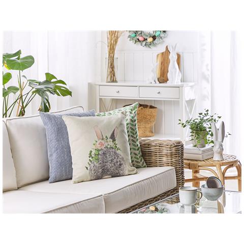 Set Di 2 Cuscini Fatsia Cotone 45 X 45 Cm Tortora - Foto 1