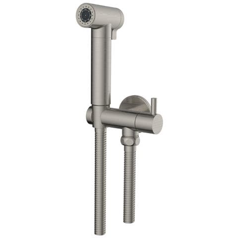 Idroscopino Wc Doccetta Ottone Portatile Shutoff Monogetto Con Leva Kit *** Finitura- : Nickel Spazzolato Tondo - Foto 1