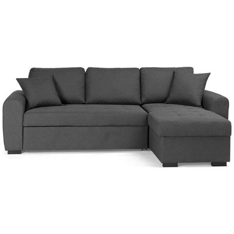 Divano Angolare Trasformabile Reversibile A 4 Posti - Tessuto Grigio - 244 X 151 X 90 - Hamilton - Foto 1