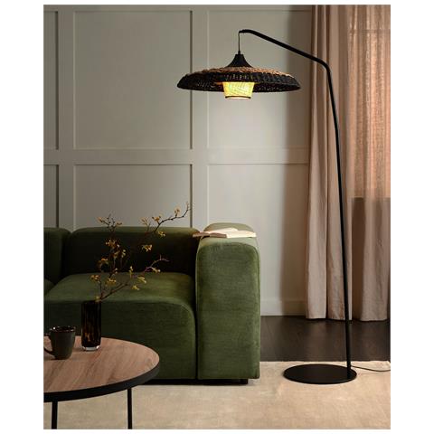 Lampada Da Terra Corda Di Carta Nera 170 Cm Kalomo - Foto 1