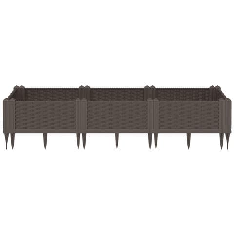 Fioriera Da Giardino Con Picchetti Marrone 125x40x28,5 Cm Pp - Foto 2
