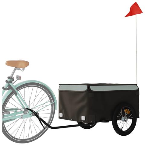 Rimorchio Da Bici Nero E Grigio 45 Kg In Ferro - Foto 3