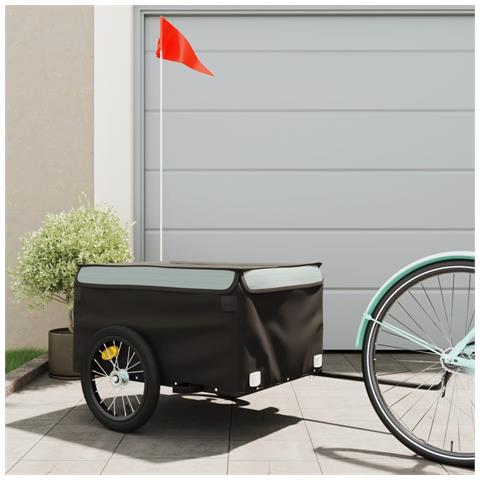 Rimorchio Da Bici Nero E Grigio 45 Kg In Ferro - Foto 1
