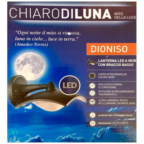Lanterna Dioniso Nera A Muro Da Esterno Led Con Braccio Superiore - Foto 2