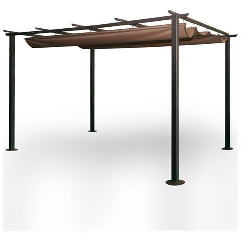 Gazebo Pergola 3x3 Mt Da Giardino Con Struttura Resistente In Acciaio E Telo Scorrevole In Poliestere Impermeabile Veranda - Foto 1