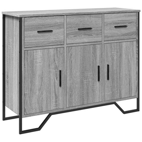 Credenza Grigio Sonoma 97x32,5x74,5 Cm In Legno Multistrato - Foto 2