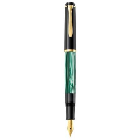 994145 Penna Stilografica Sistema Di Riempimento Integrato Nero, Oro, Verde, Color Marmo 1 Pz - Foto 2