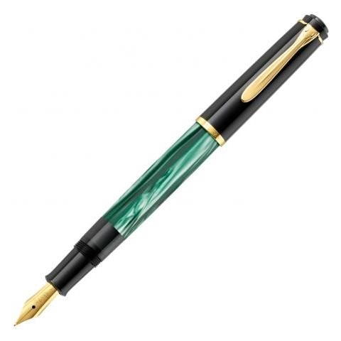 994145 Penna Stilografica Sistema Di Riempimento Integrato Nero, Oro, Verde, Color Marmo 1 Pz - Foto 3
