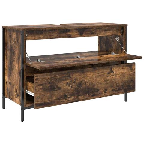 Mobile Lavabo da Bagno con Cassetti Rovere Fumo 90x34,5x60 cm - Foto 2