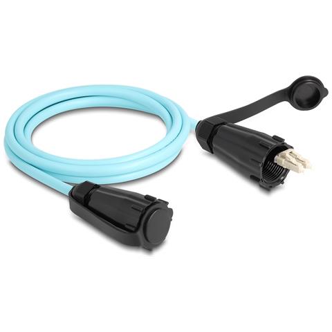 Cavo in fibra ottica da LC Duplex per LC Duplex con cappuccio protettivo multimodale OM3 IP68 antipolvere e impermeabile da 2 m - Foto 2