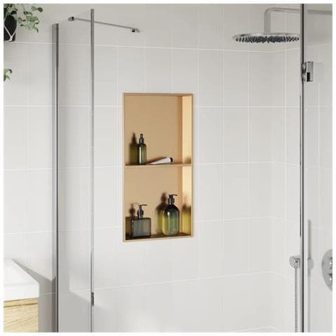 Nicchia Per Doccia Oro Spazzolato 32x62x9cm In Acciaio Inox - Foto 3