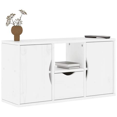 Mobile Porta Tv Con Cassetto Odda Bianco 79x24x40 Cm - Foto 1