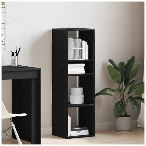 Libreria Nera 34x31x112 Cm In Legno Multistrato - Foto 3