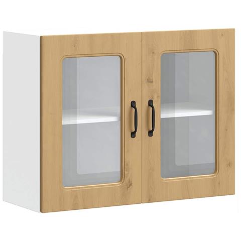 Pensile Da Cucina Con Porta In Vetro Kalmar Rovere Artigianale - Foto 2