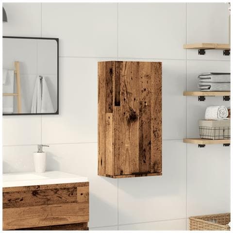 Mobile Da Bagno A Parete Rovere Artigianale 32x20x67 Cm - Foto 3